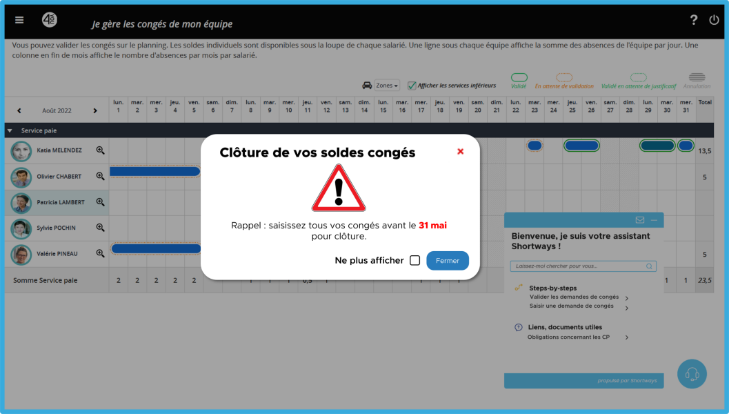 Bulle de notification - Assistant Shortways